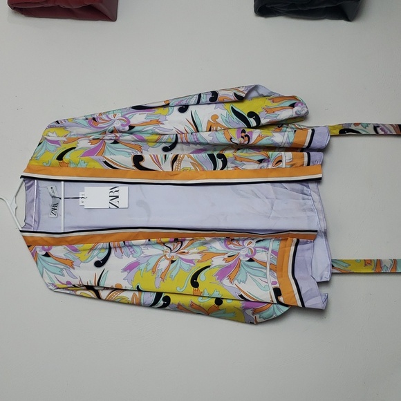 NWT Zara Multicolor Belted Kimono Size S - Picture 8 of 11